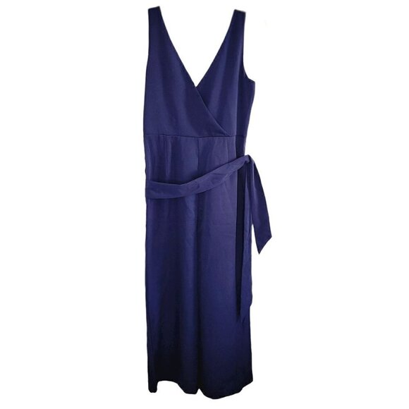 New - Sam Edelman Cropped Jumpsuit Navy Women Size 10 - Picture 3 of 16